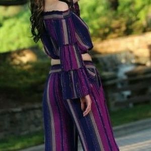 Wonderly 2 piece off the shoulder pant set